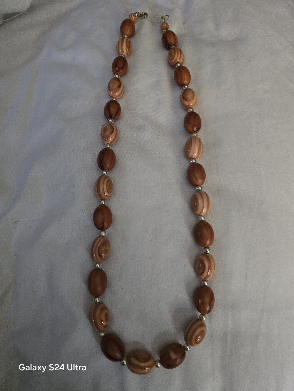 Vintage * Brown Wooden Tasbih Islamic Prayer Beads Necklace *